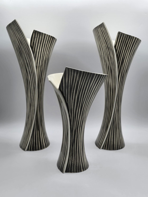 Image 1 of Set Of 3 Large Design Vases