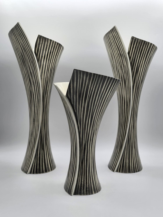 Image 1 of Set Of 3 Large Design Vases