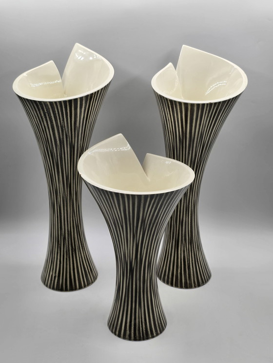 Image 1 of Set Of 3 Large Design Vases