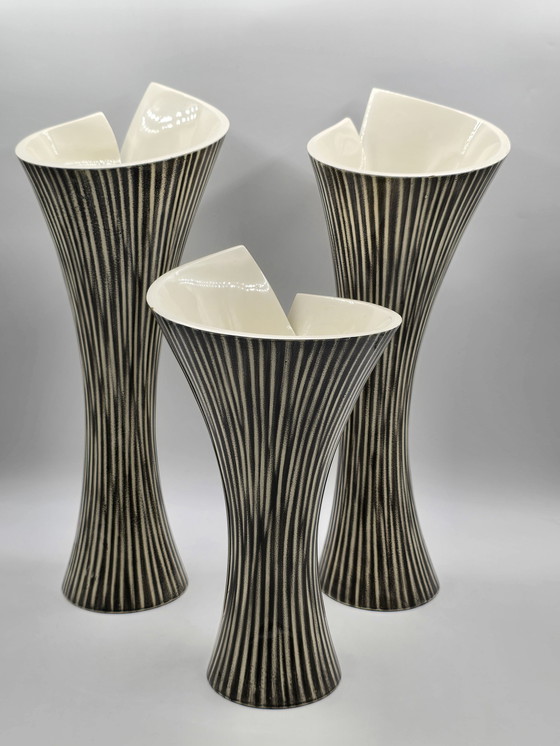 Image 1 of Set Of 3 Large Design Vases