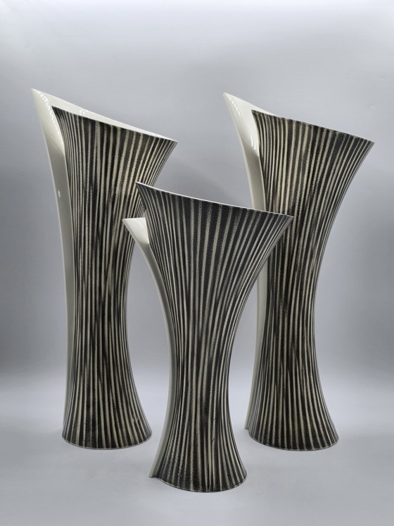 Image 1 of Set Of 3 Large Design Vases