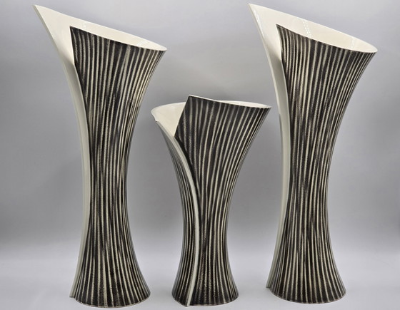 Image 1 of Set Of 3 Large Design Vases