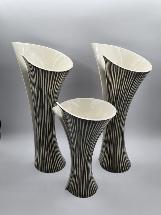 Image 1 of Set Of 3 Large Design Vases