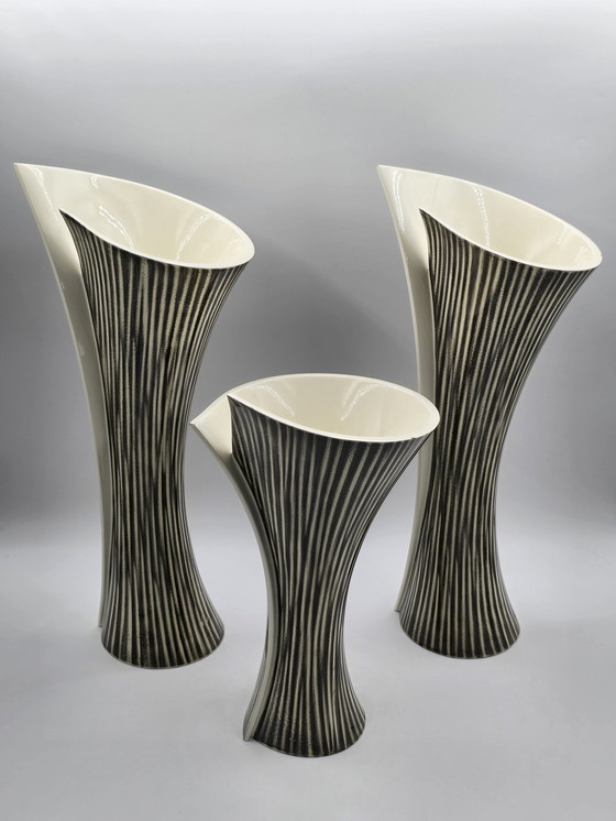 Image 1 of Set Of 3 Large Design Vases