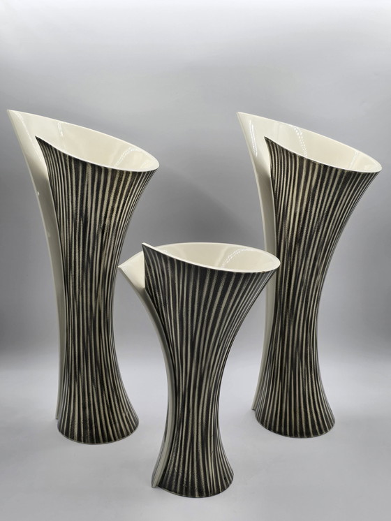 Image 1 of Set Of 3 Large Design Vases