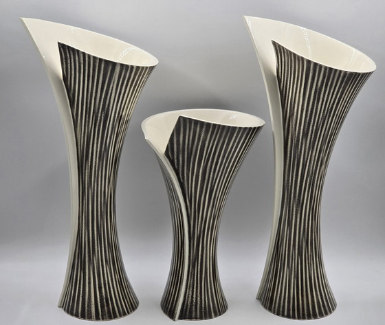 Image 1 of Set Of 3 Large Design Vases