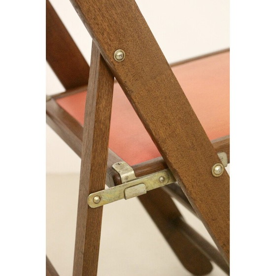 Image 1 of Set of 4 vintage Art Deco folding chairs in cedar wood, China 1950