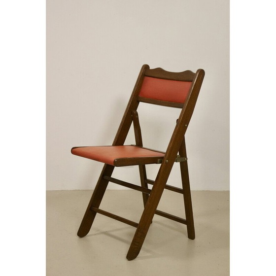 Image 1 of Set of 4 vintage Art Deco folding chairs in cedar wood, China 1950