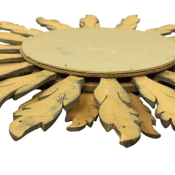 Image 1 of Rare Wooden Sun Mirror Xl