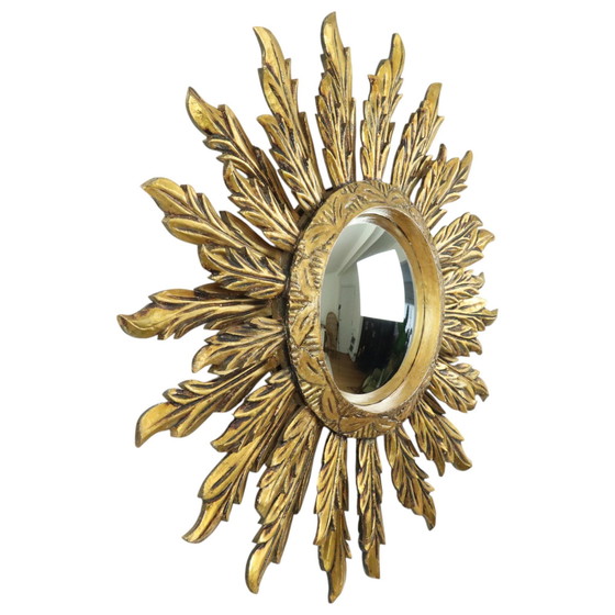 Image 1 of Rare Wooden Sun Mirror Xl