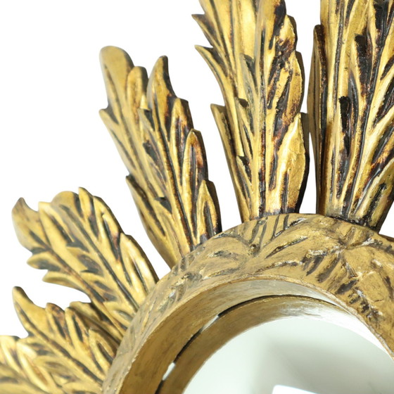 Image 1 of Rare Wooden Sun Mirror Xl