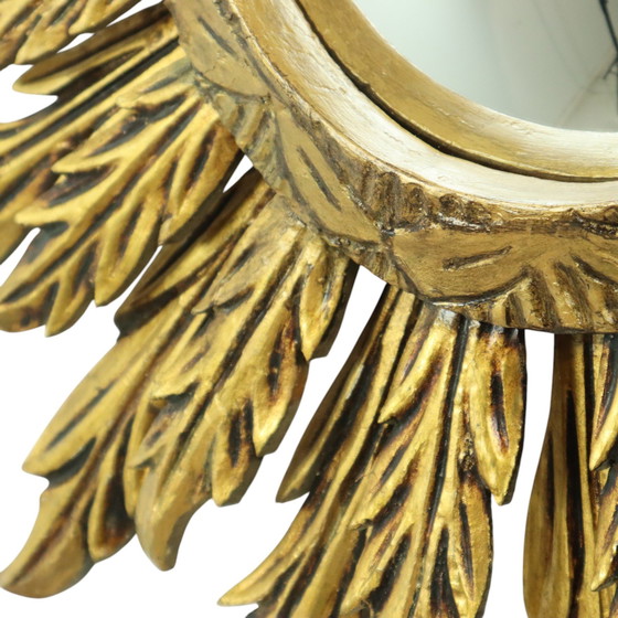 Image 1 of Rare Wooden Sun Mirror Xl