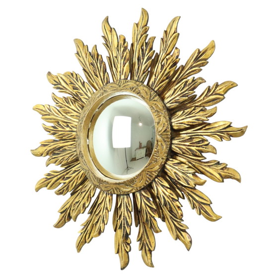 Image 1 of Rare Wooden Sun Mirror Xl