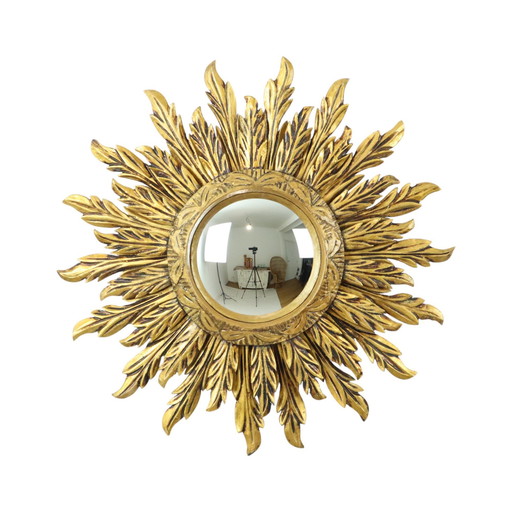 Rare Wooden Sun Mirror Xl