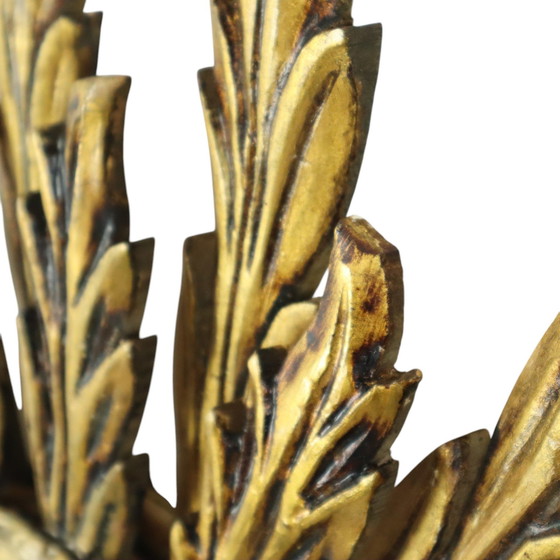 Image 1 of Rare Wooden Sun Mirror Xl