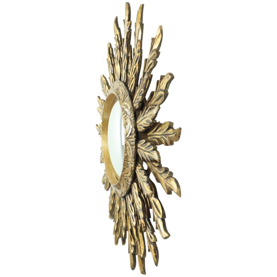 Image 1 of Rare Wooden Sun Mirror Xl