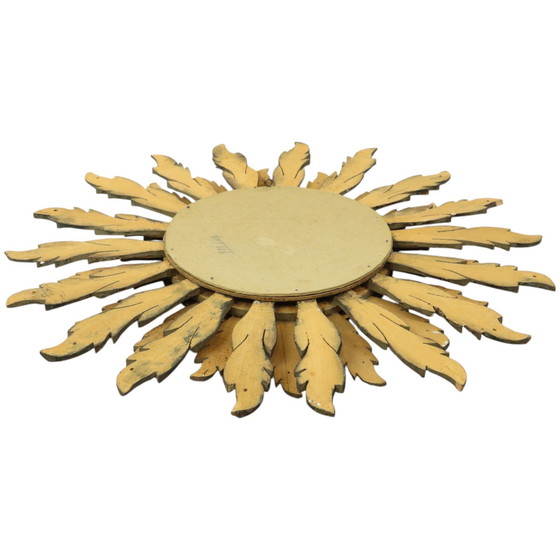 Image 1 of Rare Wooden Sun Mirror Xl