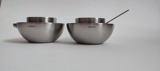 Image 1 of Blomus stainless steel Asia Milk & Sugar Cream Set Stotz Design Bauhaus