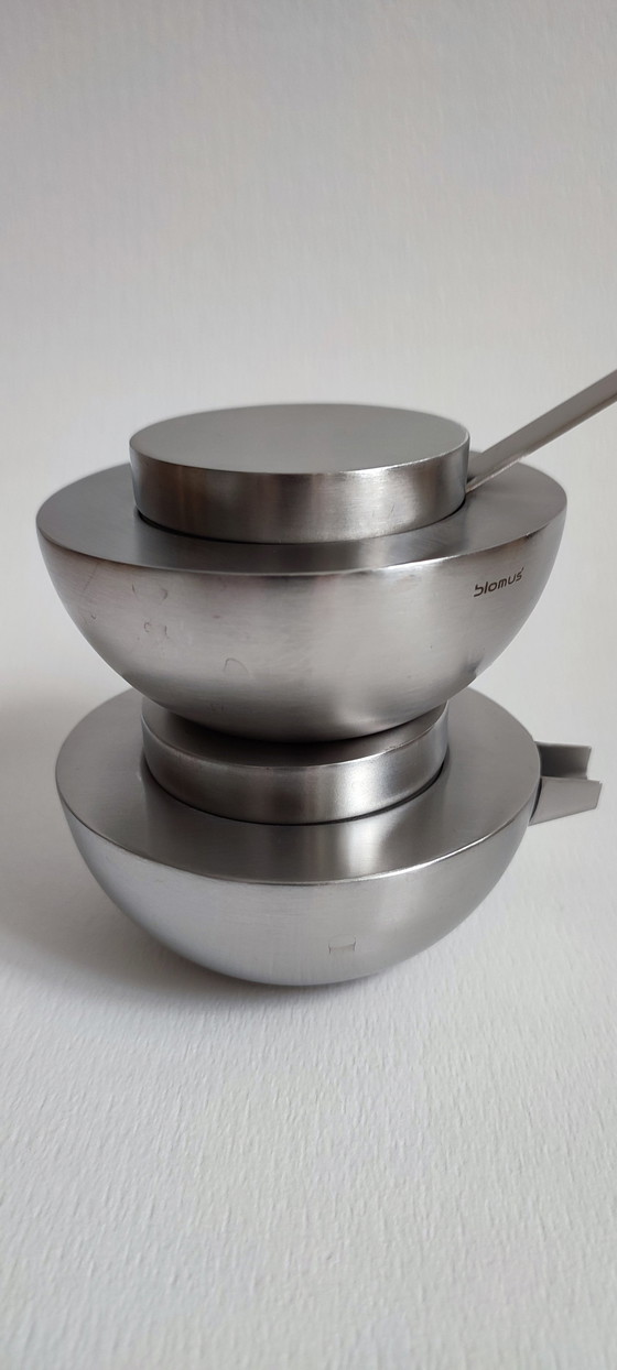 Image 1 of Blomus stainless steel Asia Milk & Sugar Cream Set Stotz Design Bauhaus