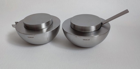 Image 1 of Blomus stainless steel Asia Milk & Sugar Cream Set Stotz Design Bauhaus