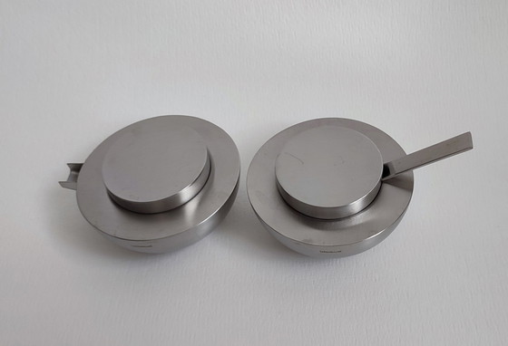 Image 1 of Blomus stainless steel Asia Milk & Sugar Cream Set Stotz Design Bauhaus