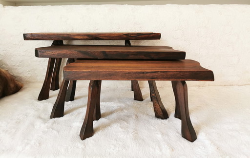 3x Mini set vintage de maquetas de troncos de árboles