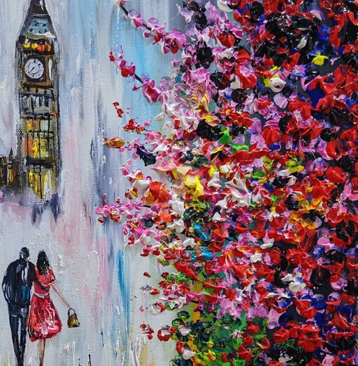 Artist Painting - Eveline Vine - Spring Walk In London