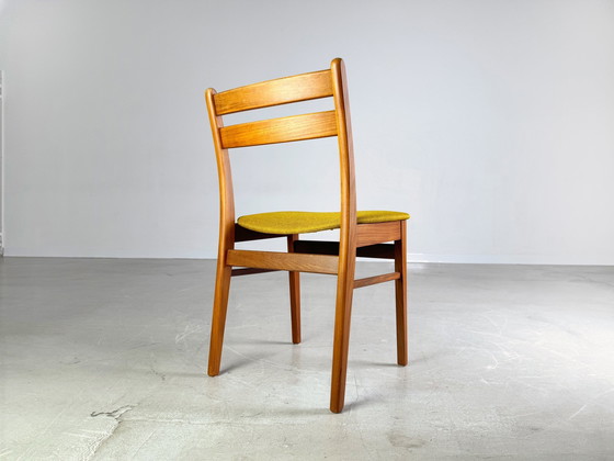 Image 1 of Set of 6 Midcentury Chairs Teak Danish Design Yellow 1960