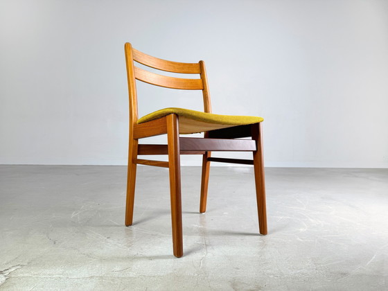 Image 1 of Set of 6 Midcentury Chairs Teak Danish Design Yellow 1960