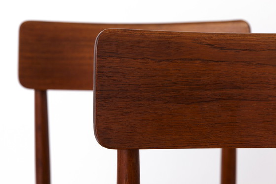 Image 1 of 2 sedie da pranzo anni '60 - danesi, in teak, sedute in corda di carta