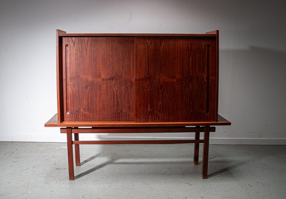 Image 1 of Floating teak bar cabinet by J. Batenburg for MI Belgium