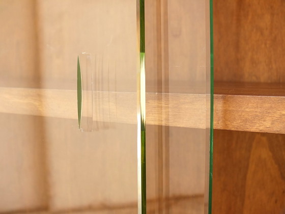 Image 1 of Large Bookcase Italian Art Decò Design Rational Autarchy Years '30 In Walnuts Glass