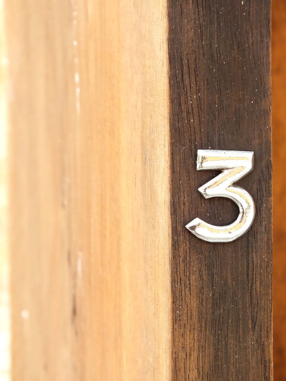 Image 1 of Large Bookcase Italian Art Decò Design Rational Autarchy Years '30 In Walnuts Glass