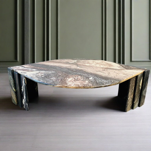 Italian Marble Mid - Century Coffee Table "Eye"