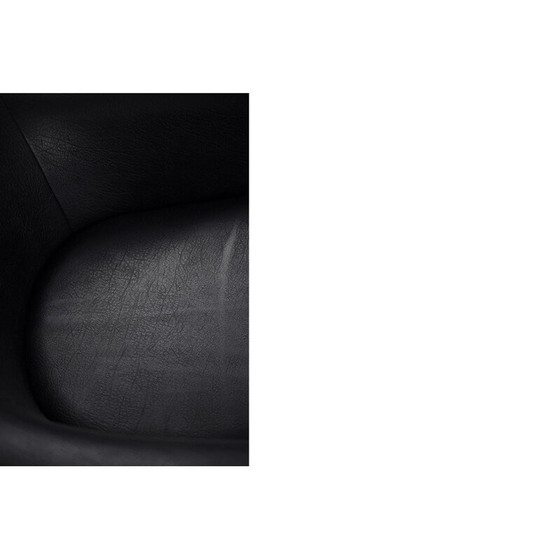 Image 1 of Pair of Vintage Black Swivel Chair Scandinavian 1970s