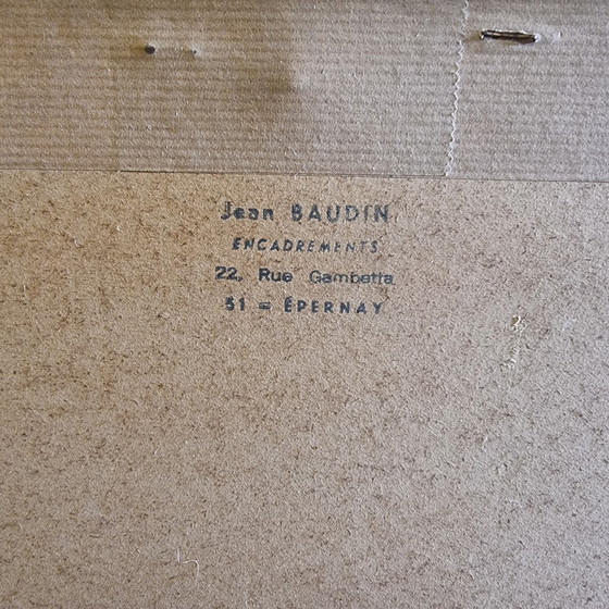 Image 1 of Dipinto vintage in tessuto raffigurante una fenice