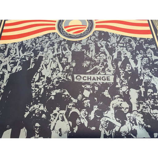 Póster vintage del presidente Barack Obama, hecho a mano por Shepard Fairey, 2008
