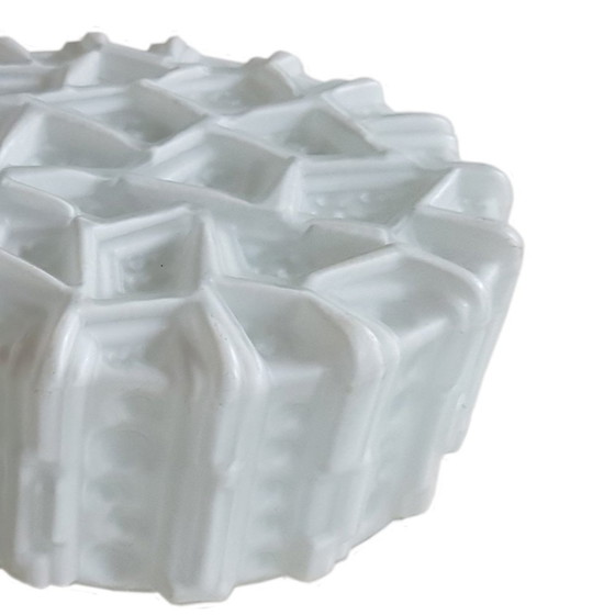 Image 1 of Milk Glass Wall Light with Relief Pattern