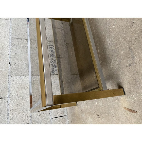 Image 1 of Vintage brass and steel coffee table, 1970