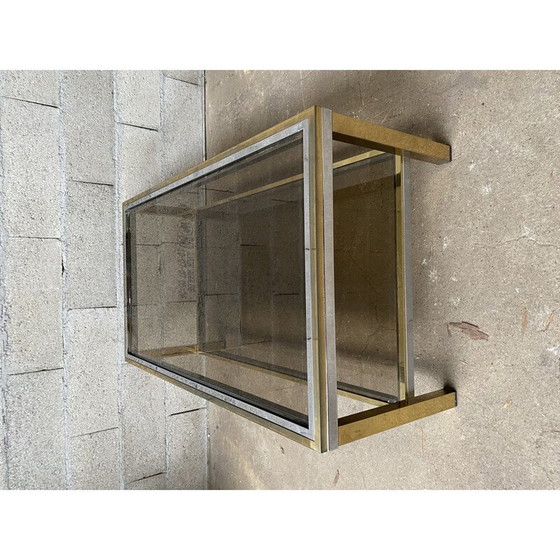 Image 1 of Vintage brass and steel coffee table, 1970