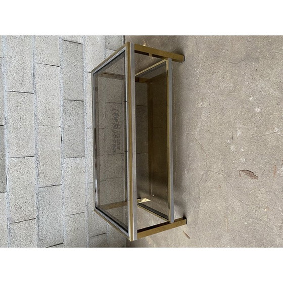 Image 1 of Vintage brass and steel coffee table, 1970