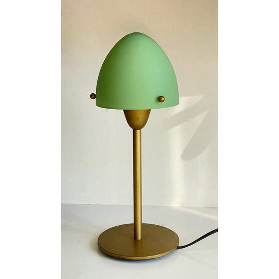 Image 1 of Vintage Sce mushroom lamp in steel and opaline glass