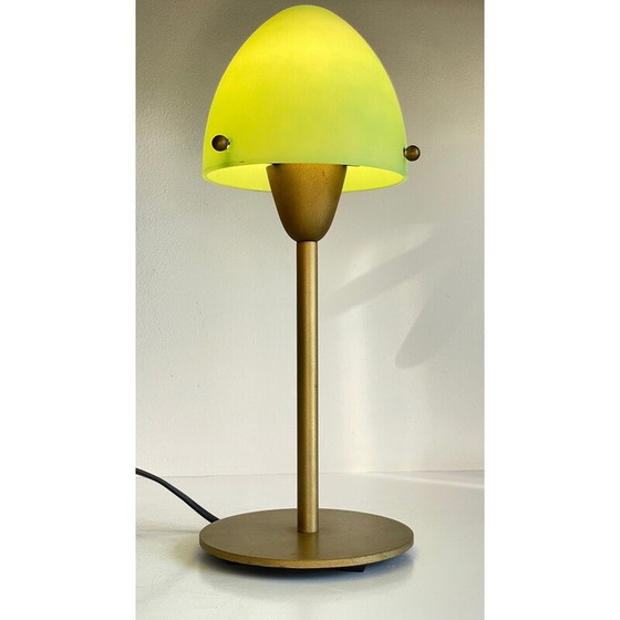 Image 1 of Vintage Sce mushroom lamp in steel and opaline glass