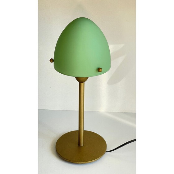 Image 1 of Vintage Sce mushroom lamp in steel and opaline glass