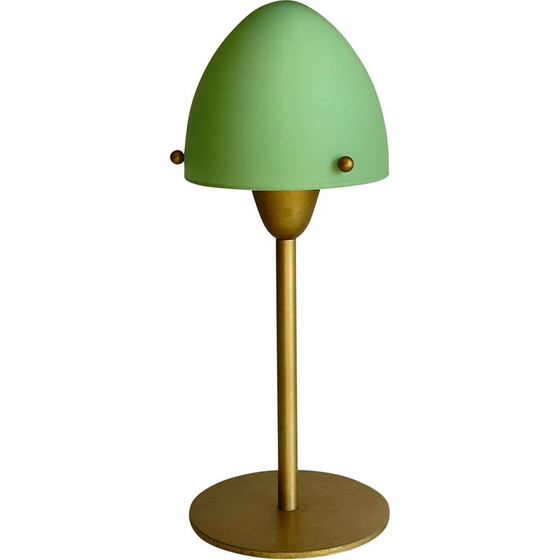 Image 1 of Vintage Sce mushroom lamp in steel and opaline glass