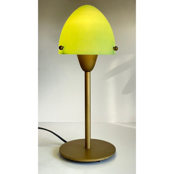 Image 1 of Vintage Sce mushroom lamp in steel and opaline glass