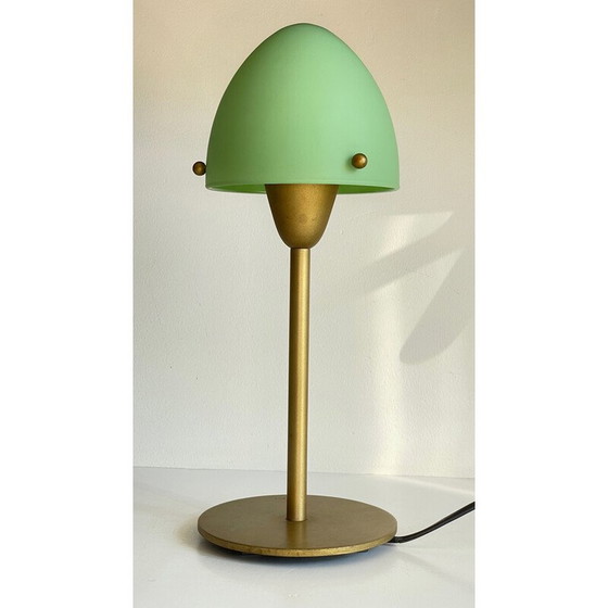 Image 1 of Vintage Sce mushroom lamp in steel and opaline glass