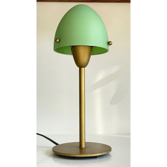 Image 1 of Vintage Sce mushroom lamp in steel and opaline glass