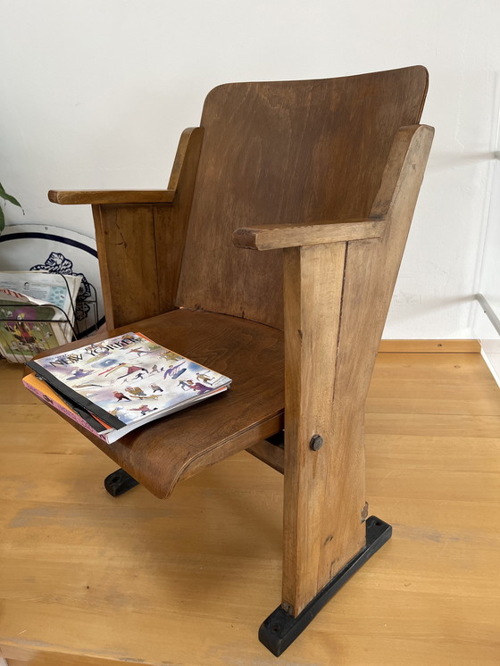 Image 1 of Sedia vintage da cinema/teatro in legno