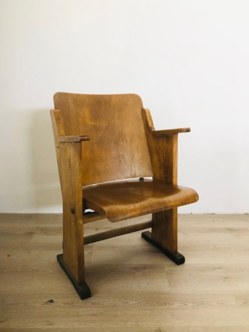 Vintage Cinema/Theater Chair in Wood